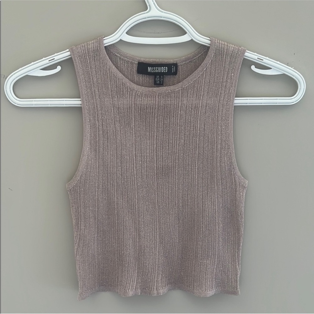 MISGUIDED SHIMMER TANK TOP